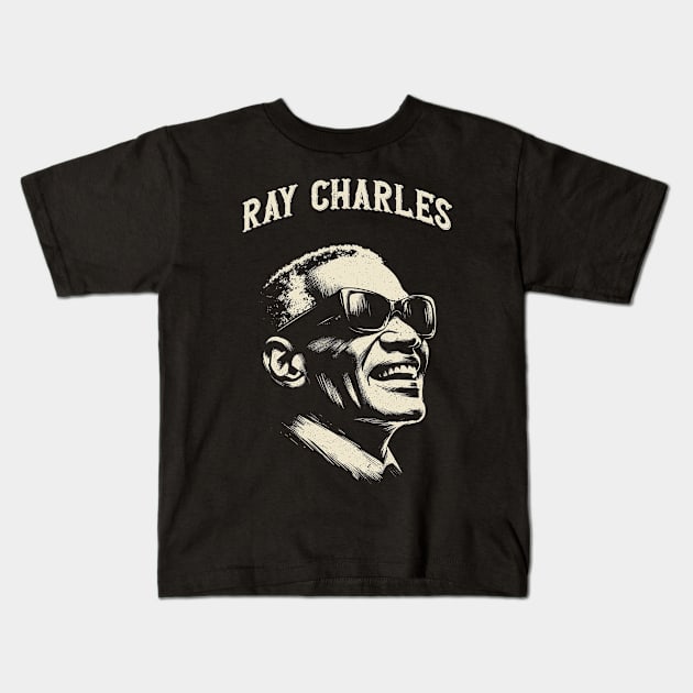 Ray Charles Kids T-Shirt by Yopi